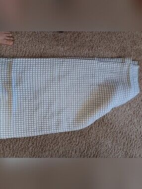 White Waffle Knit Shower Curtain